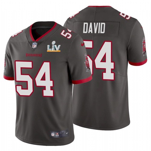 Men's Tampa Bay Buccaneers #54 Lavonte David Grey NFL 2021 Super Bowl LV Limited Stitched Jersey